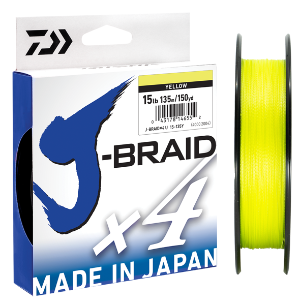 Daiwa J-BRAID 4 dzeltena 135m