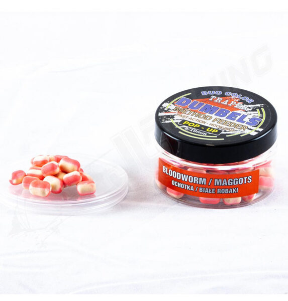 Dumbels Method Feeder Pop-Up Motilis/Baltais tārps 8/10mm 30g